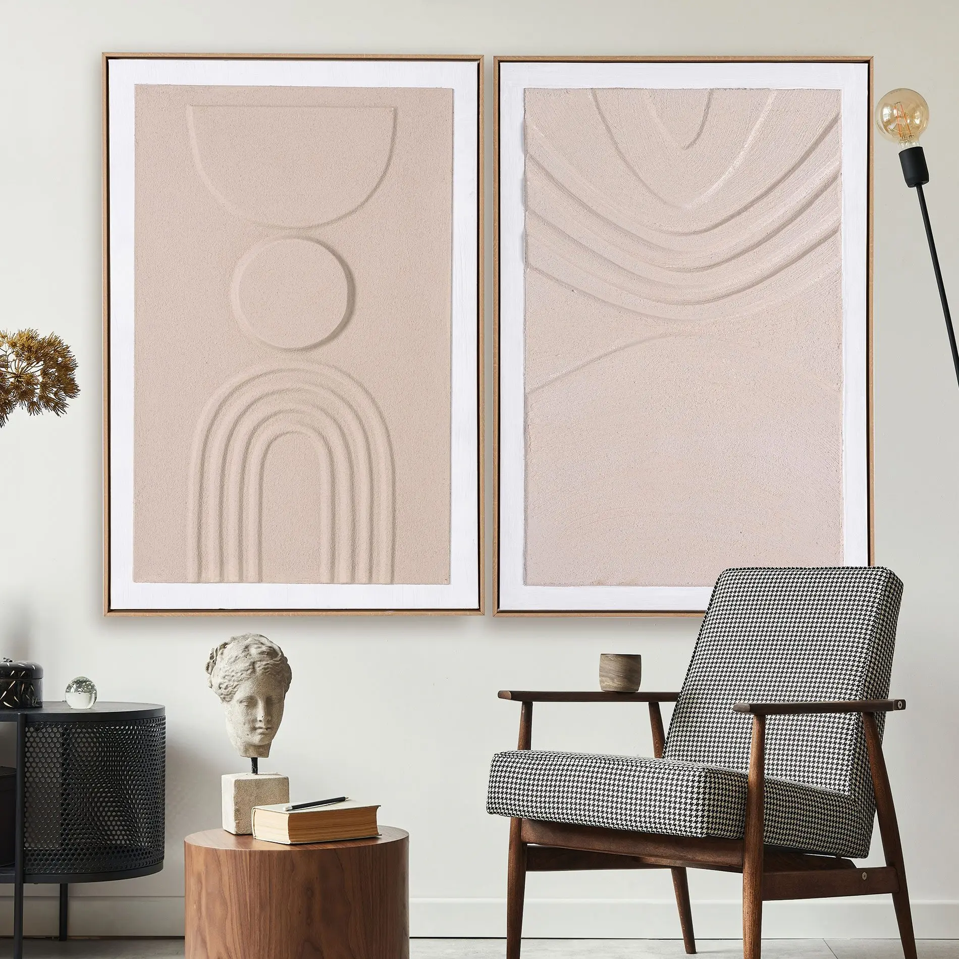 GDECO - SET 2 CUADROS OLEO CON MARCO 60*90*3.5 CM