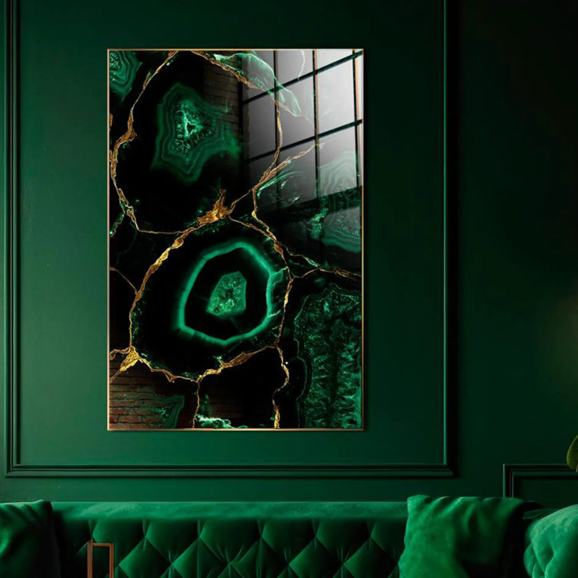 GDECO - CUADRO MARCO NEGRO FOTO CRISTAL TEMPLADO 120*80 CM