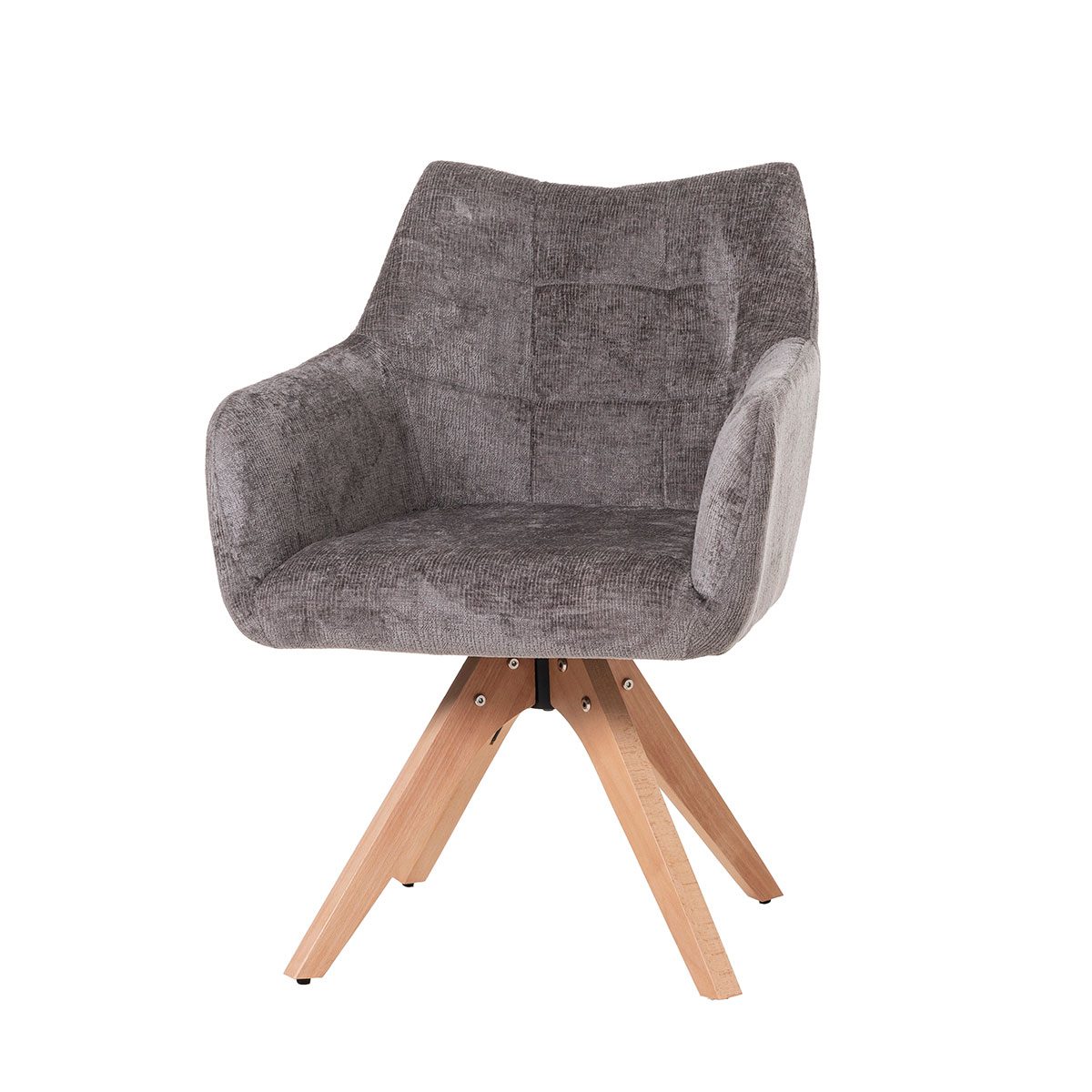 GDECO - SILLA NORD GIRATORIA 360º. TAPIZADO GRIS OSCURO, PATAS METAL NEGRO - Imagen 8