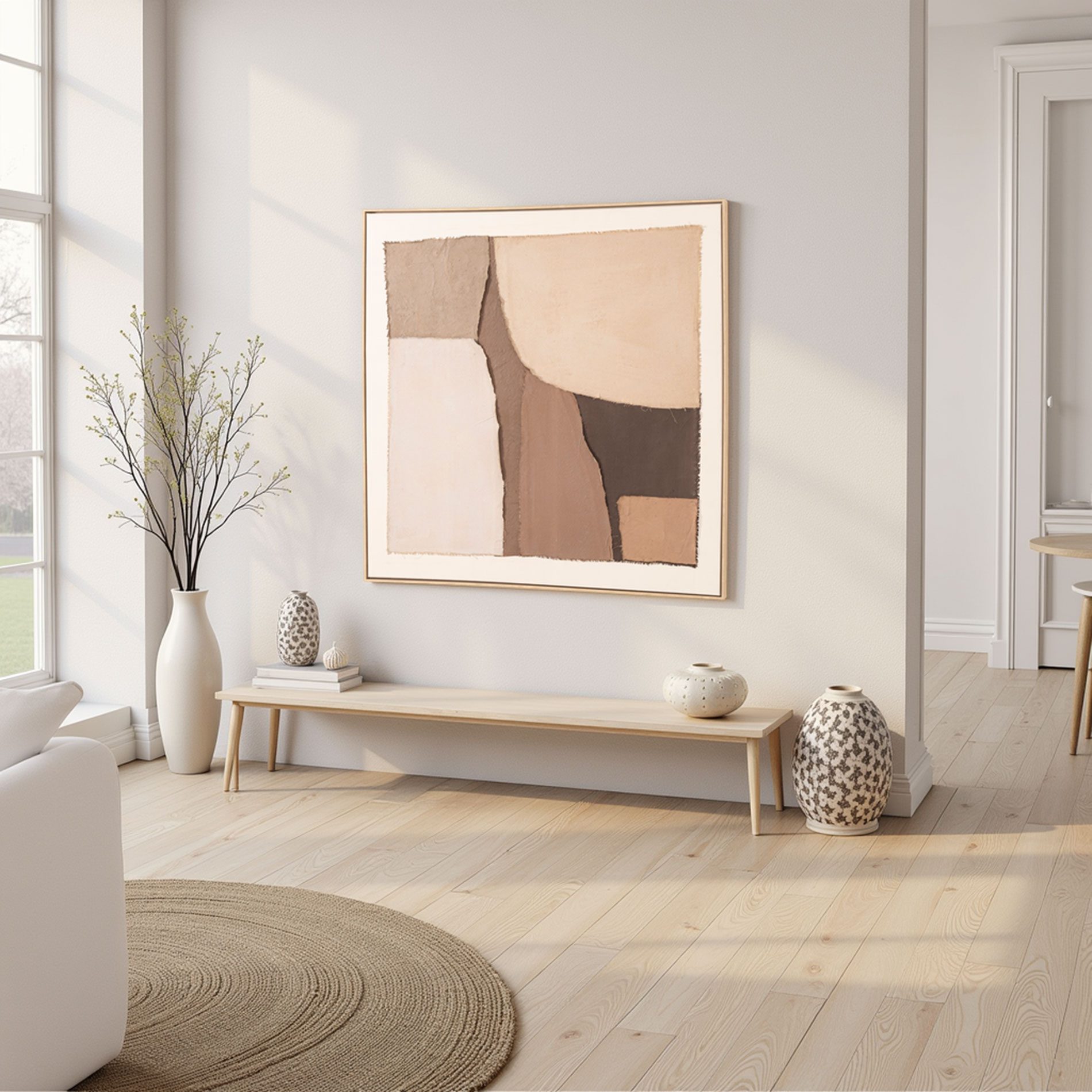 Alternative view of GDECO - CUADRO OLEO 150*150 CM CON MARCO MADERA