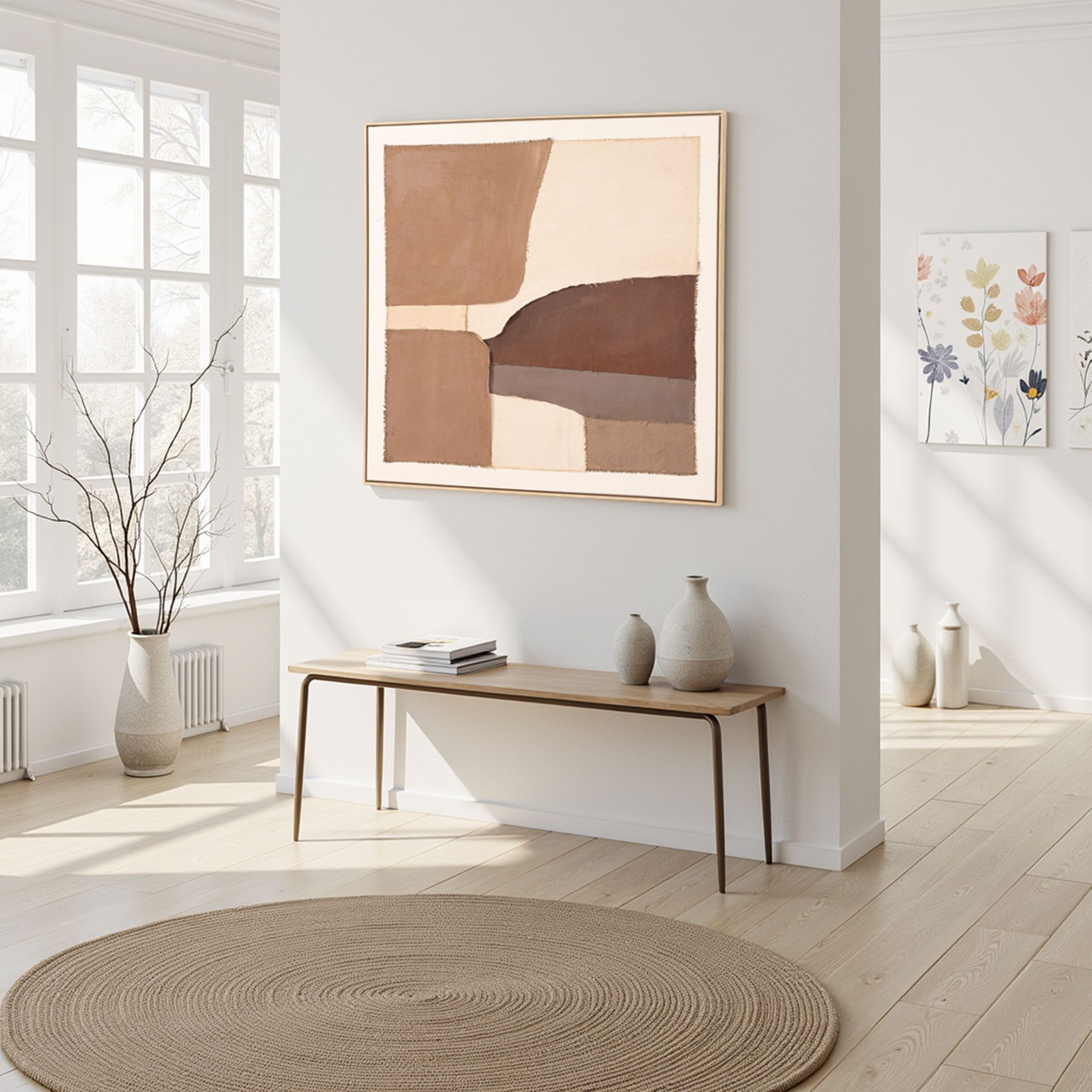 Alternative view of GDECO - CUADRO OLEO 150*150 CM CON MARCO MADERA