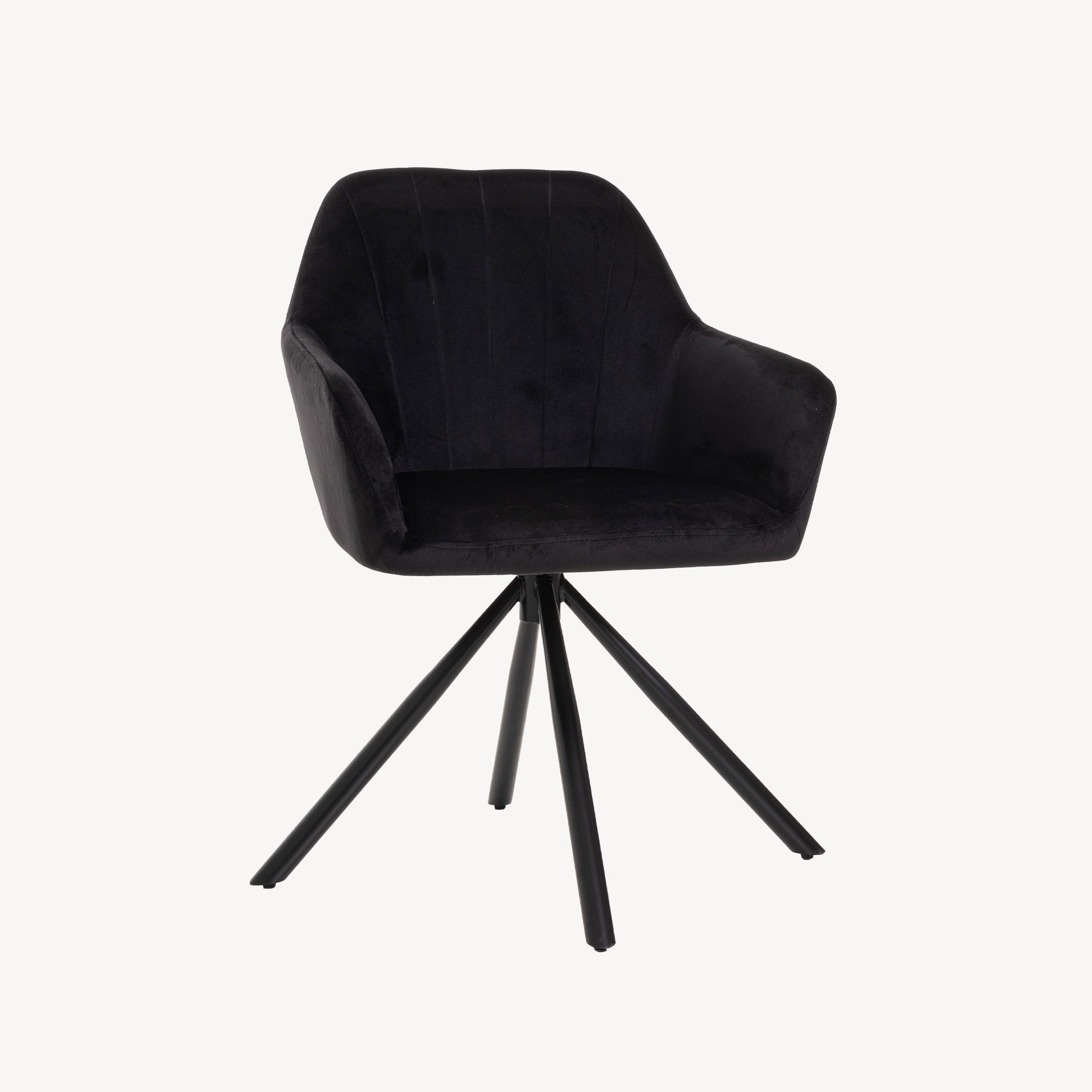 GDECO - SILLA CLAIRE GIRATORIA 360º. TAPIZADO TERCIOPELO NEGRO, PATAS METAL NEGRO