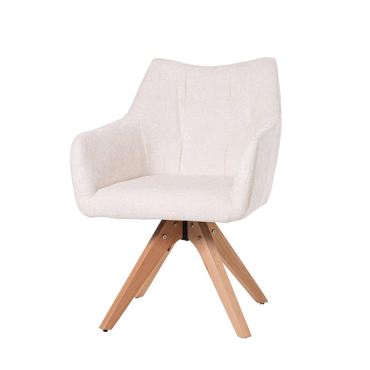 GDECO - SILLA NORD GIRATORIA 360º. TAPIZADO BEIGE, PATAS METAL NEGRO - Imagen 7