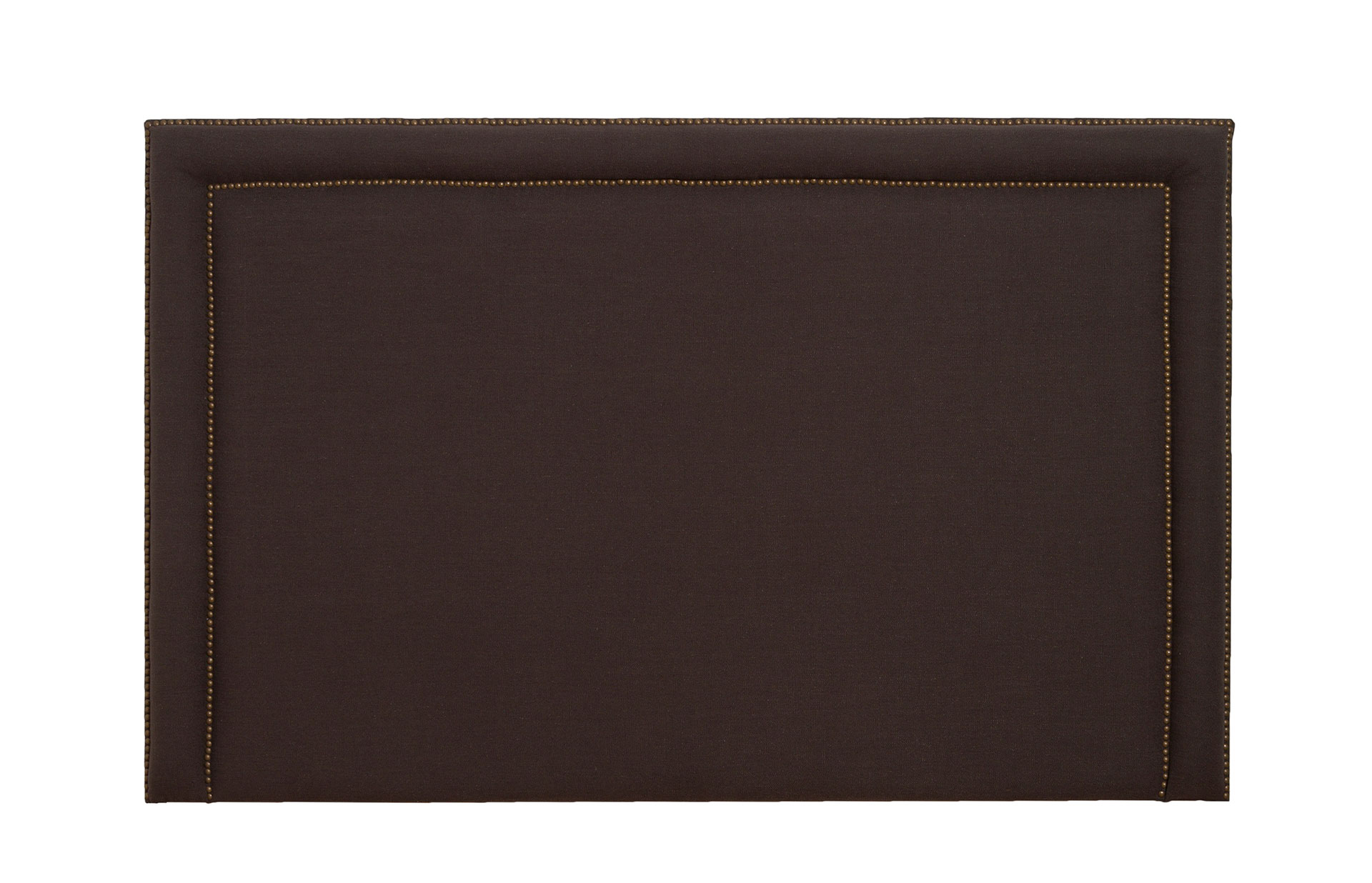 Alternative view of GDECO - PARA CAMA 135-140 CM -CABECERO TACHA DOBLE DORADA. TELA LINO MONET CHOCOLATE