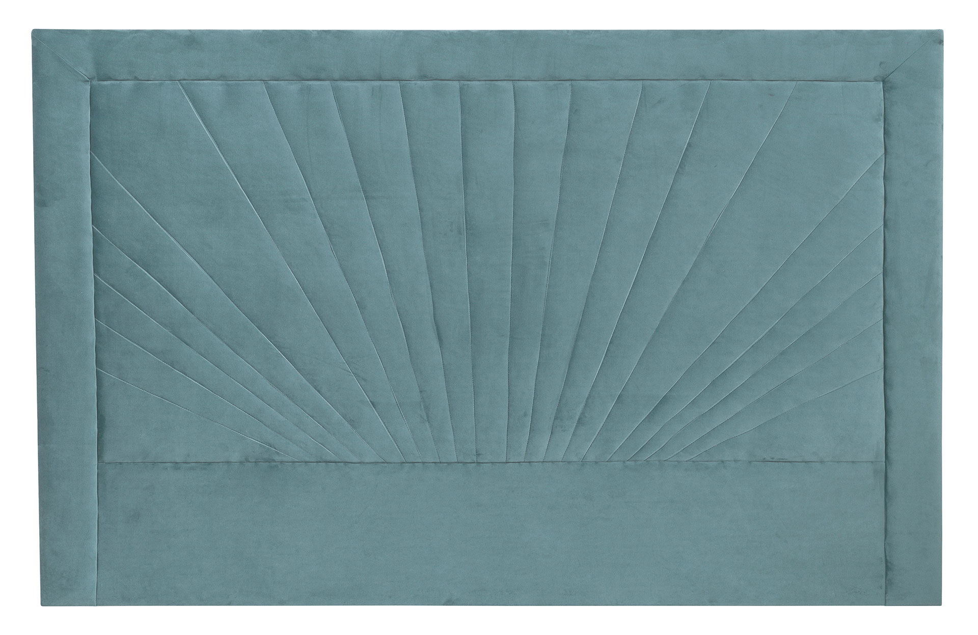 Alternative view of GDECO - CABECERO ABANICO, TERCIOPELO AQUAMARINA. PARA CAMA 135-140 CM. ALTURA 120 CM