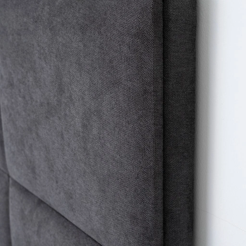 GDECO - CABECERO CUADRADOS, PARA CAMA 180cm (ALTO 140) 190*140 CM - TERCIOPELO NEGRO - Imagen 3