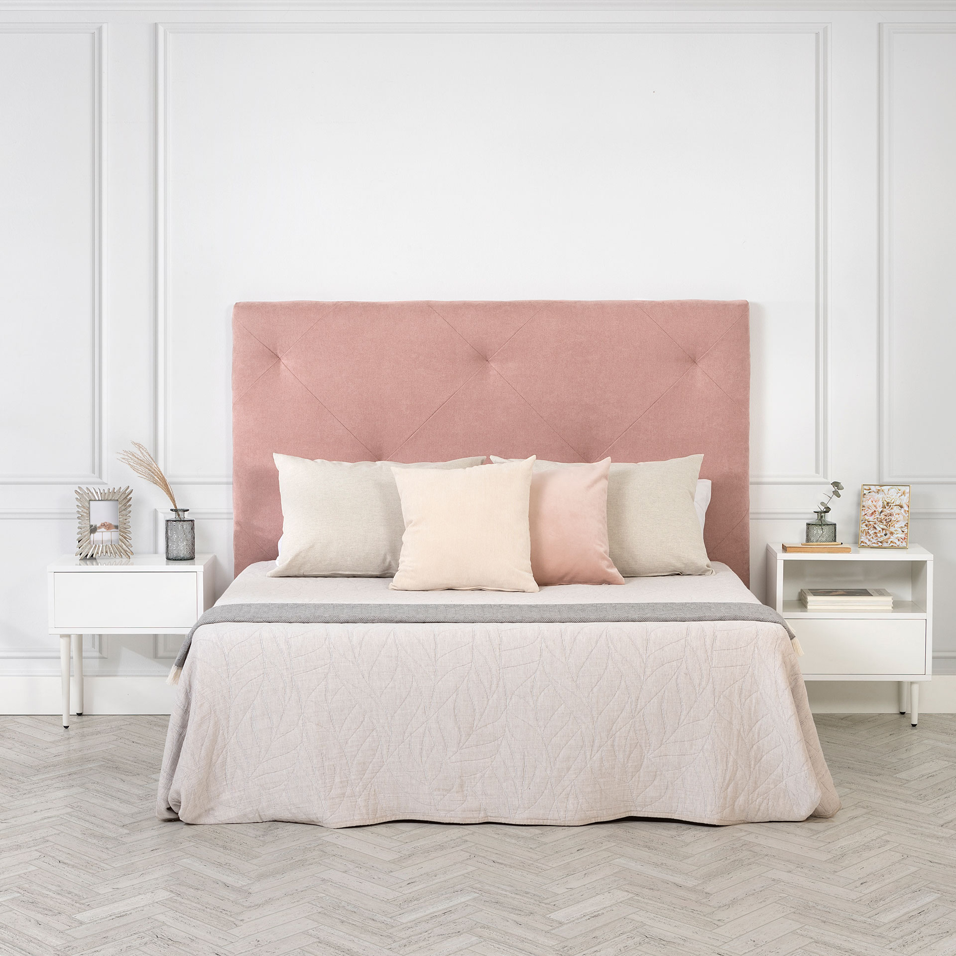 GDECO - CABECERO PARA CAMA 135 y 140 cm. TELA LIDO 14 (ROSA)