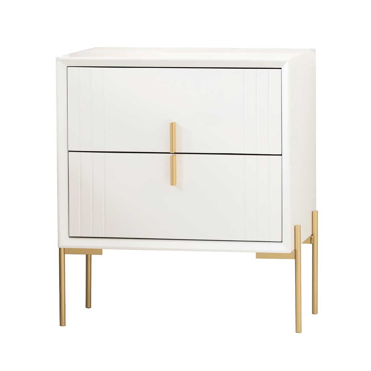 GDECO - MESITA MILAN LACADA 2 CAJONES. GUIA FRENO 59*48*34 CM