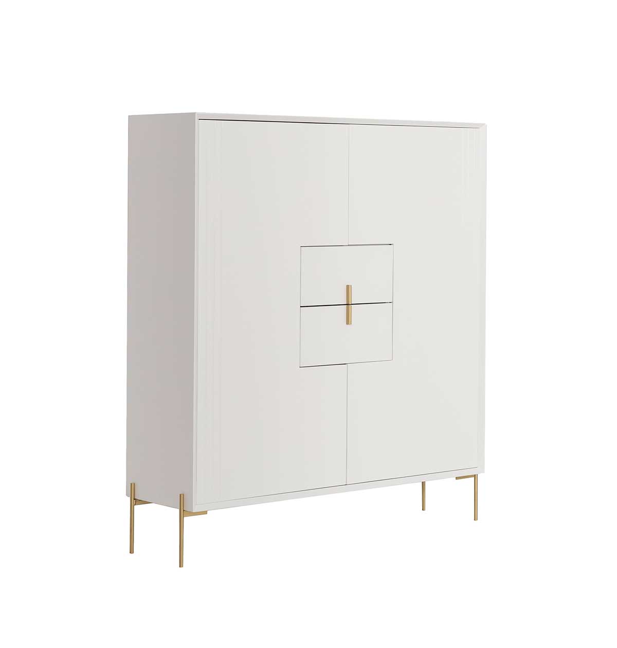 GDECO - VAJILLERO MILAN LACADO 2 CAJONES + 2 PUERTAS. GUIA FRENO 137*110*40 CM