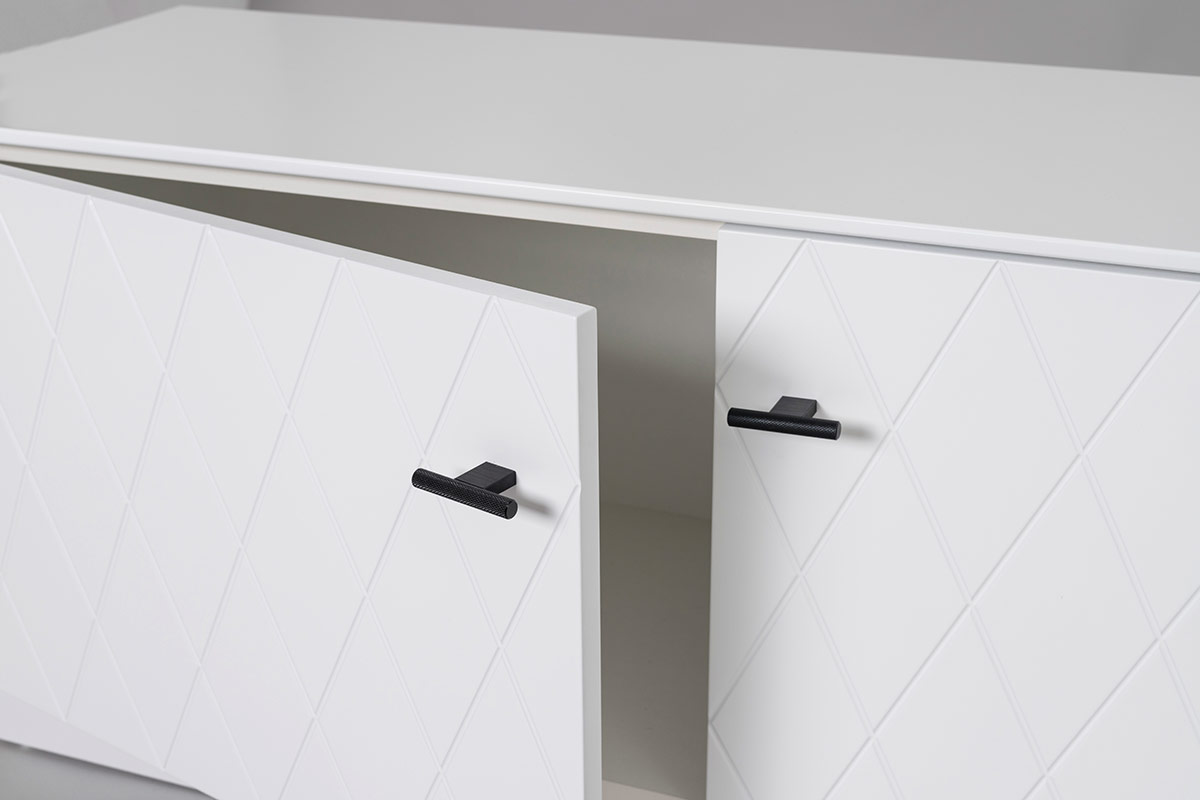 Alternative view of GDECO - MUEBLE TV 3 PUERTAS. ANCHO 182 cm COLECCIÓN DIAMOND. LACADA BLANCO. VISAGRA CON FRENO.