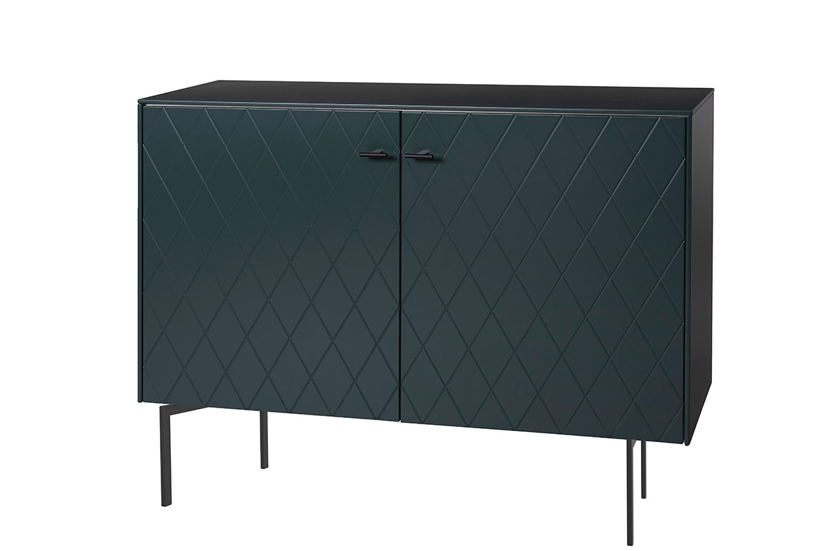 Alternative view of GDECO - CONSOLA 2 PUERTAS. COLECCIÓN DIAMOND. LACADA VERDE OSCURO, ZOCALO NEGRO GRAFITO. VISAGRA CON FRENO.