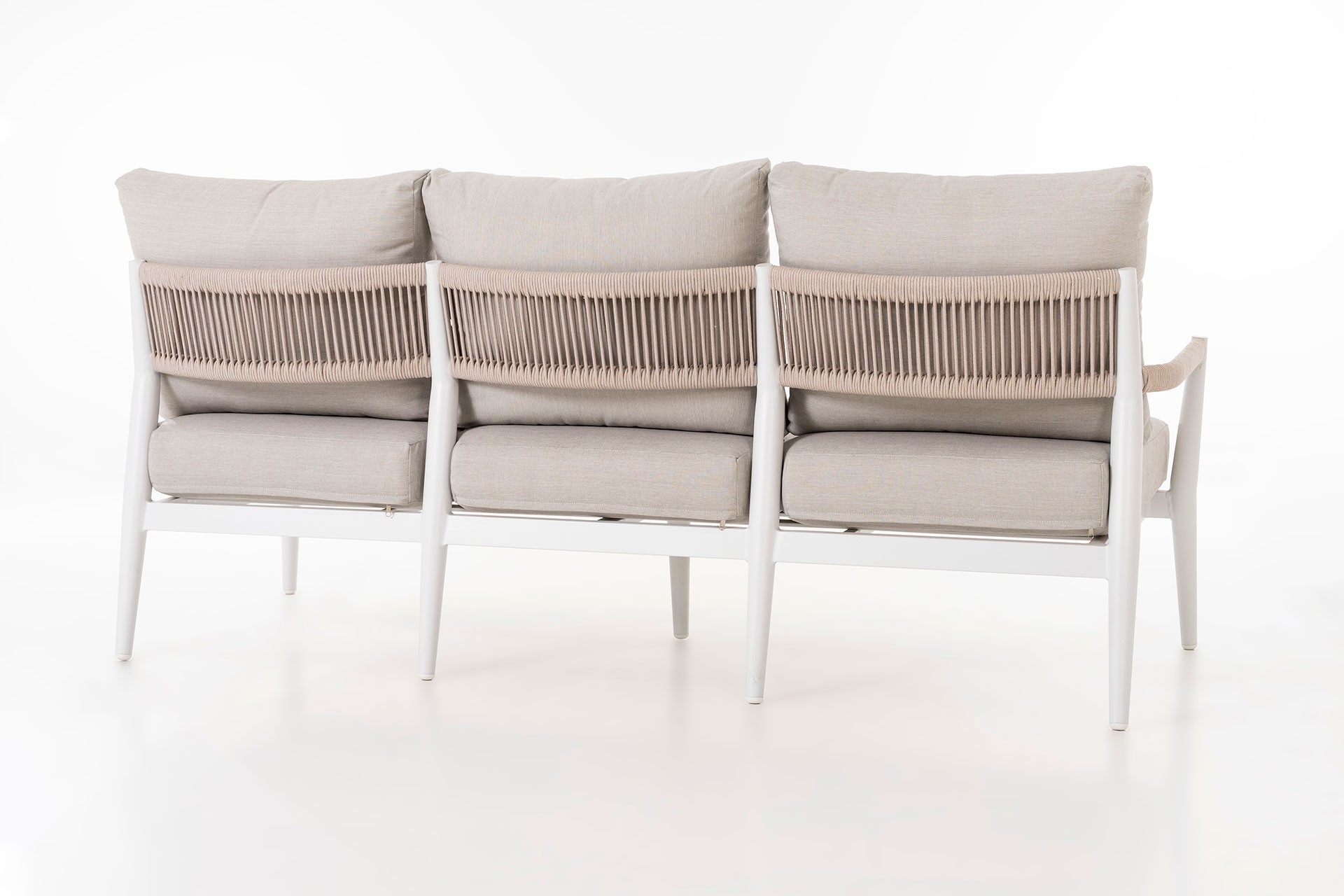 GDECO - Set terraza Corinto blanco. Sillones y mesa centro, capacidad 5 personas.