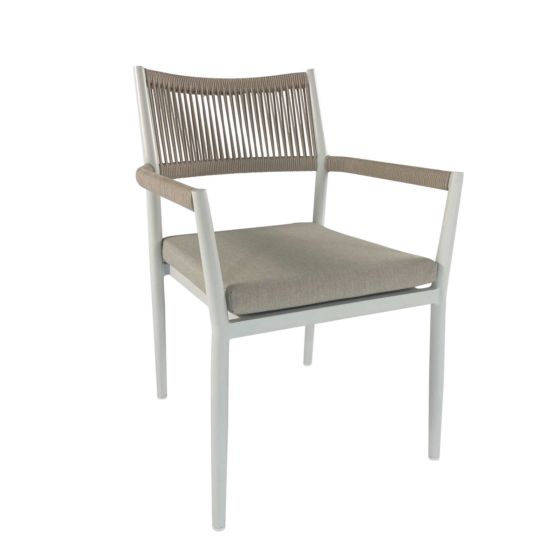 Alternative view of GDECO - Set comedor terraza Corinto blanco. 1 mesa y 6 sillas