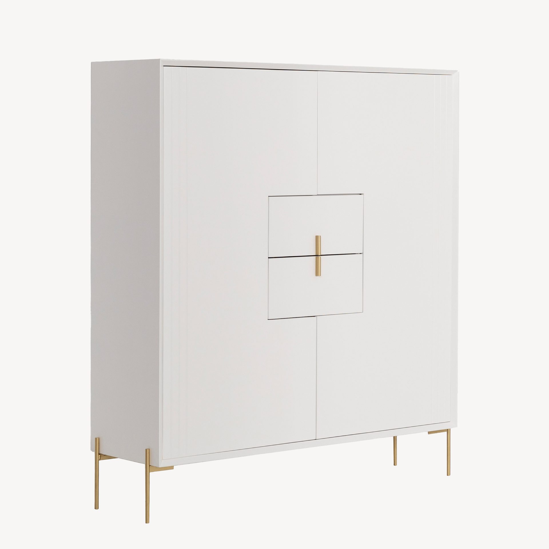 GDECO - VAJILLERO MILAN LACADO 2 CAJONES + 2 PUERTAS. GUIA FRENO 137*110*40 CM - Imagen 3