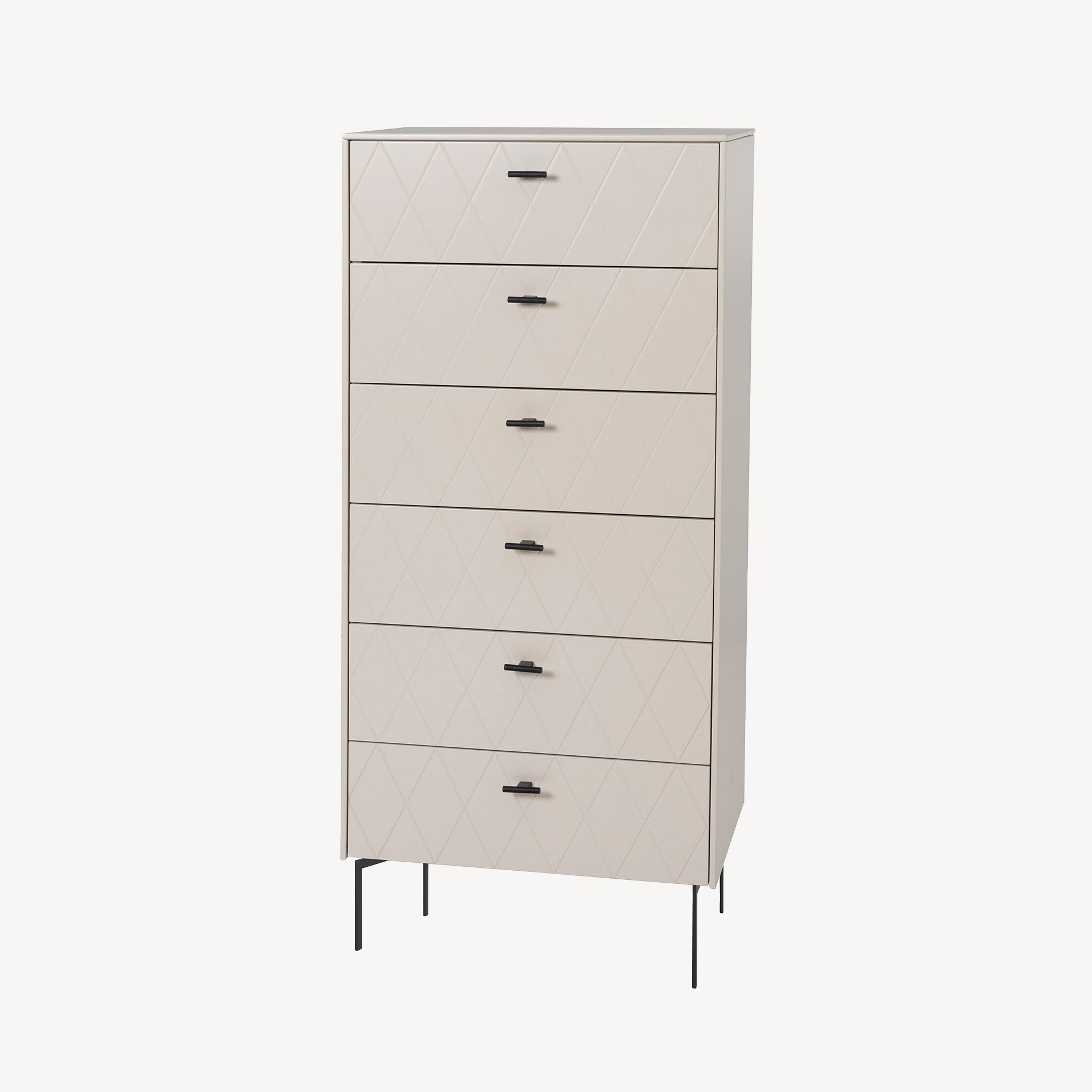 Alternative view of GDECO - SINFONIER 6 CAJONES. COLECCIÓN DIAMOND. LACADO VISÓN, ZOCALO NEGRO GRAFITO. GUIA CON FRENO.