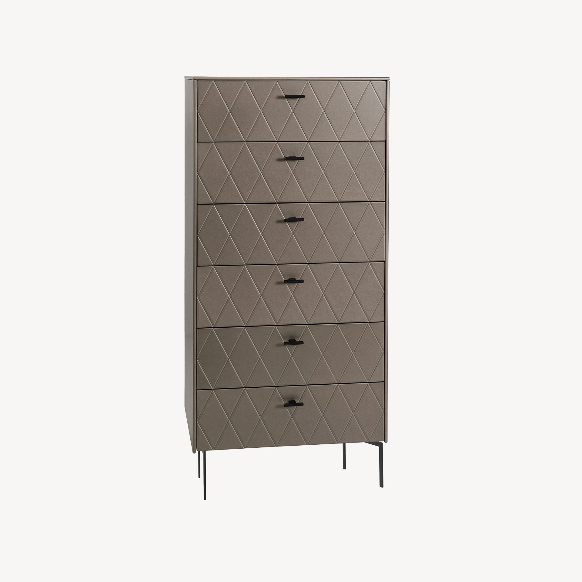 Alternative view of GDECO - SINFONIER 6 CAJONES. COLECCIÓN DIAMOND. LACADO ORO PERLADO, ZOCALO NEGRO GRAFITO. GUIA CON FRENO.