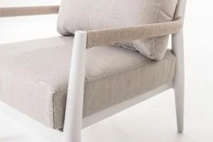 GDECO - Set terraza Corinto blanco. Sillones y mesa centro, capacidad 5 personas. - Imagen 5