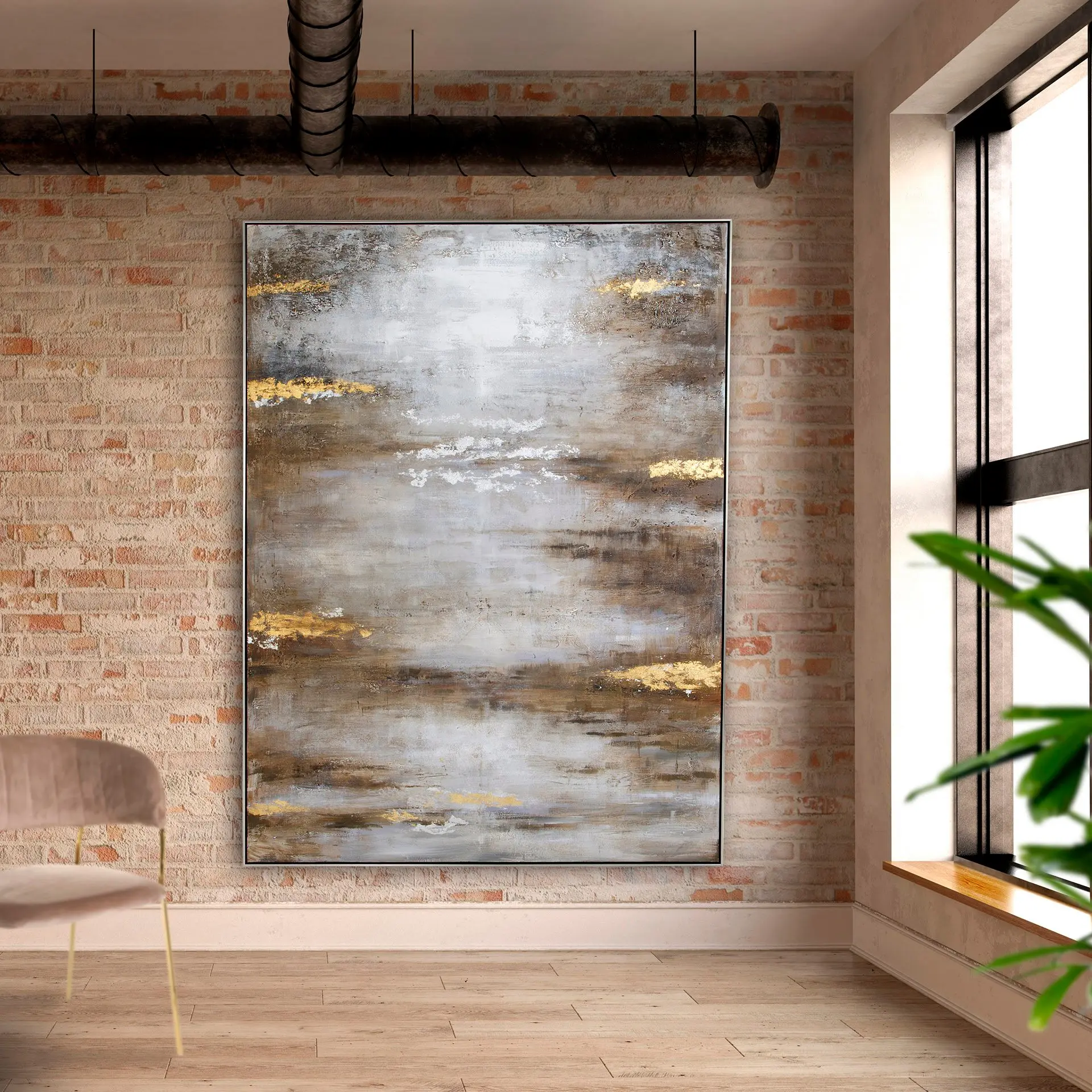 GDECO - CUADRO OLEO CON MARCO MADERA150*200 CM.