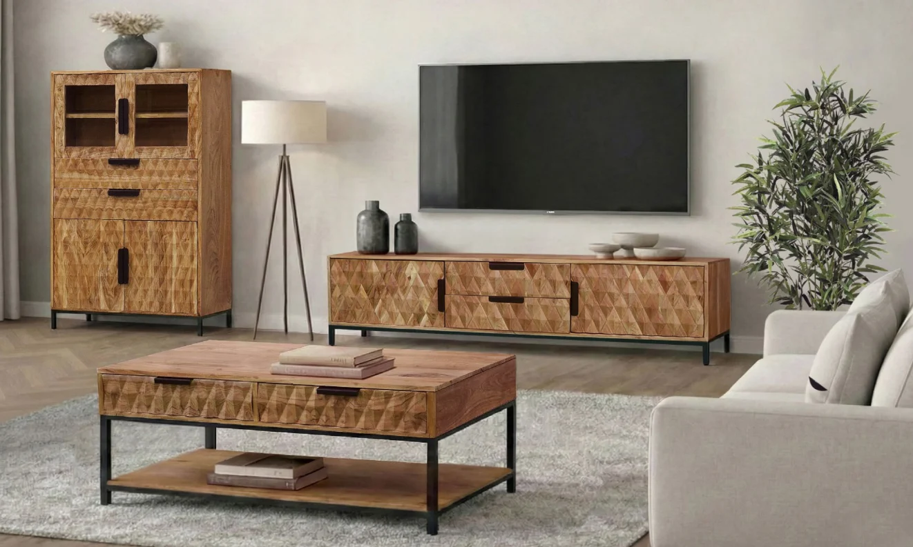Salón Delhi 3 Madera Acacia