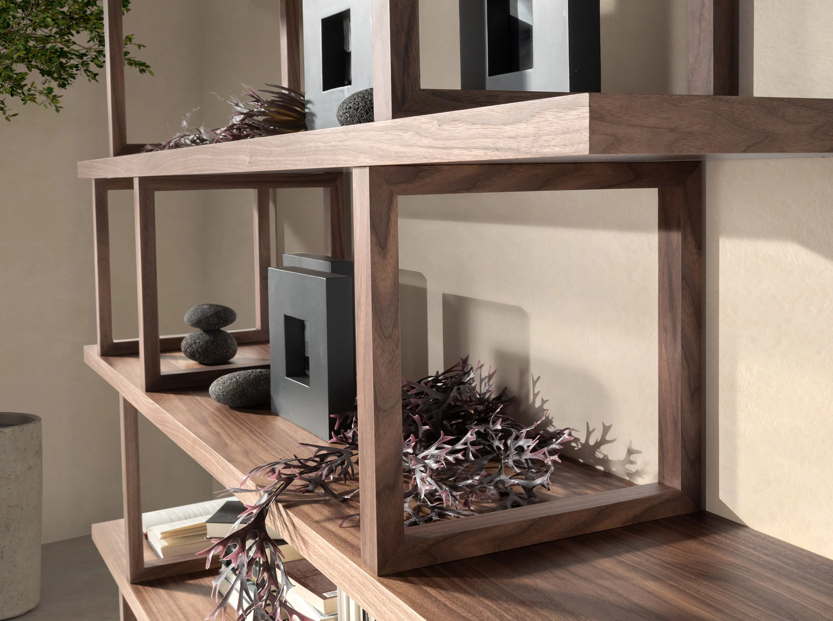 Estantería Diseño Italiano Madera Nogal 3294 - Imagen 2