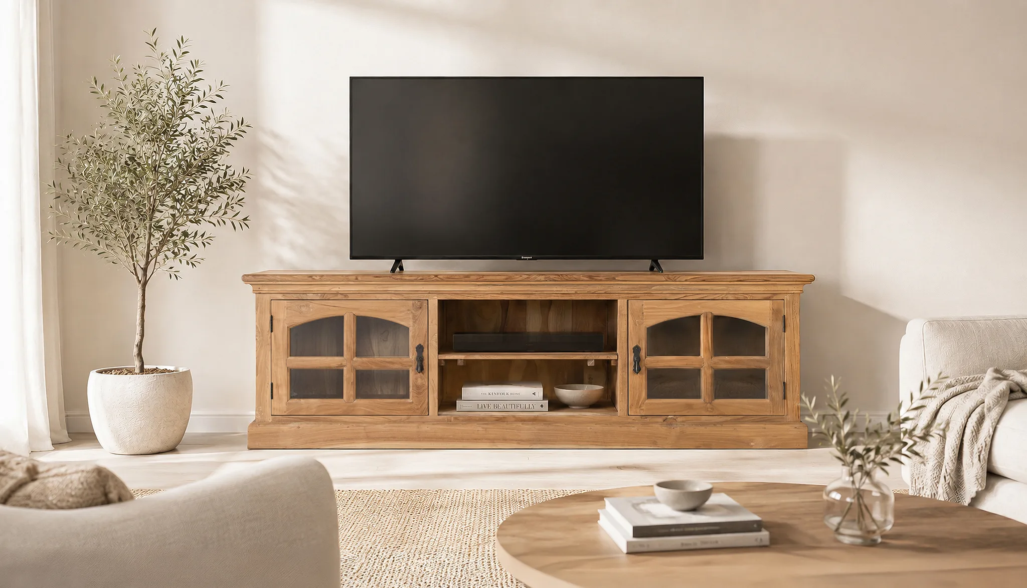 Mueble TV  Madera Teca Modelo 2395