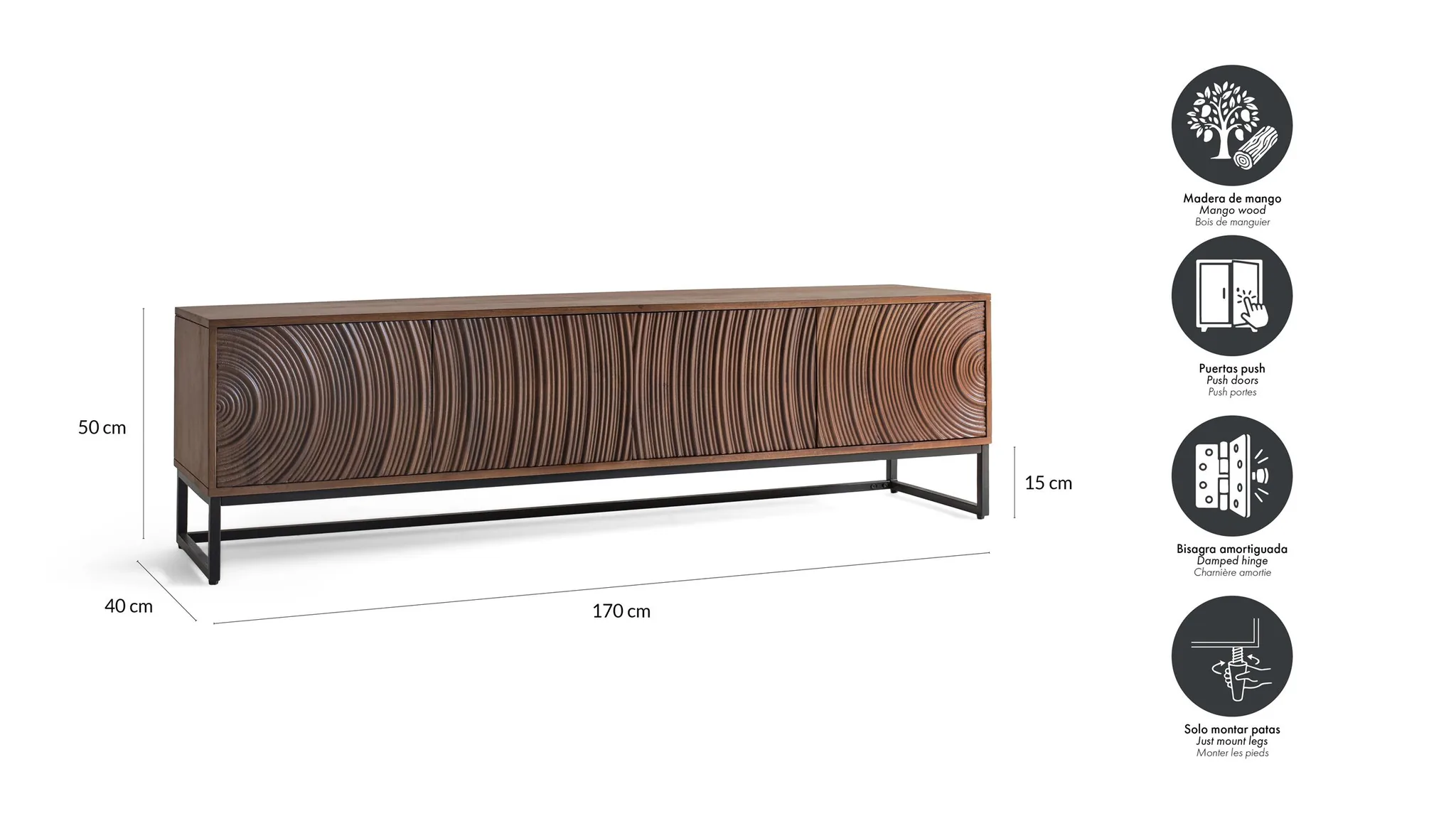 Mueble TV Madera Mango Modelo 2400 - Imagen 7