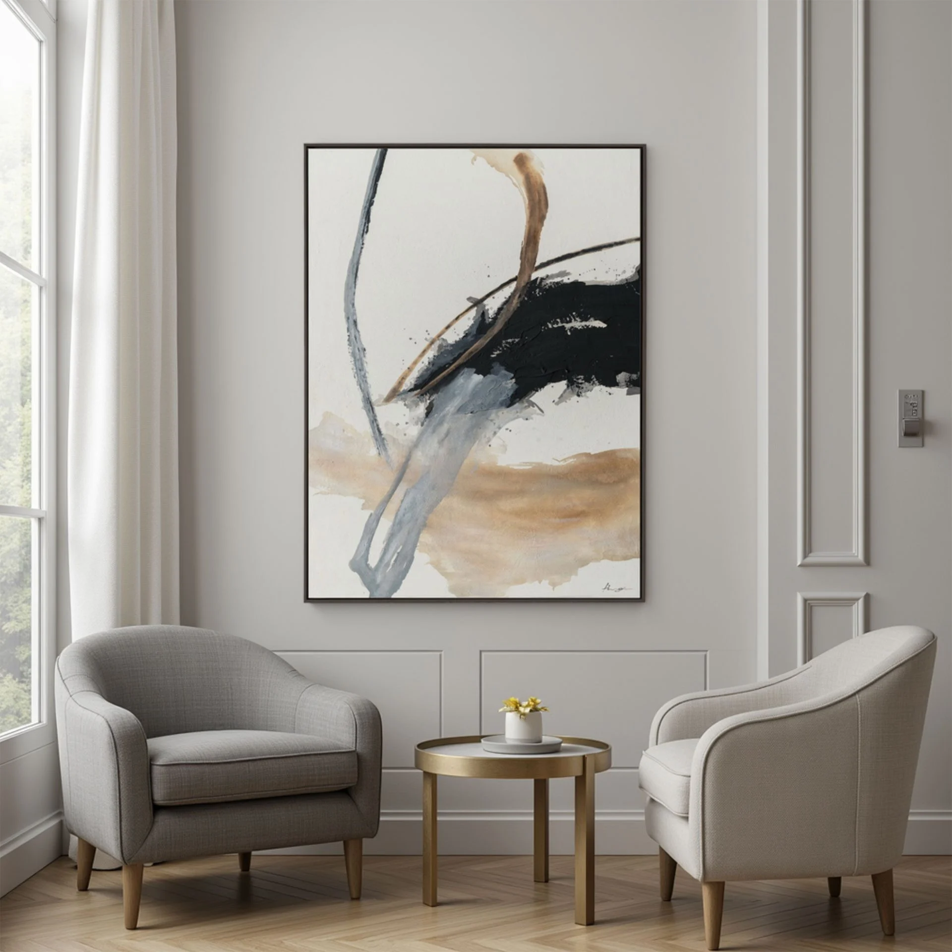 Alternative view of GDECO - Cuadro al Óleo. Marco de Madera 90*120 cm