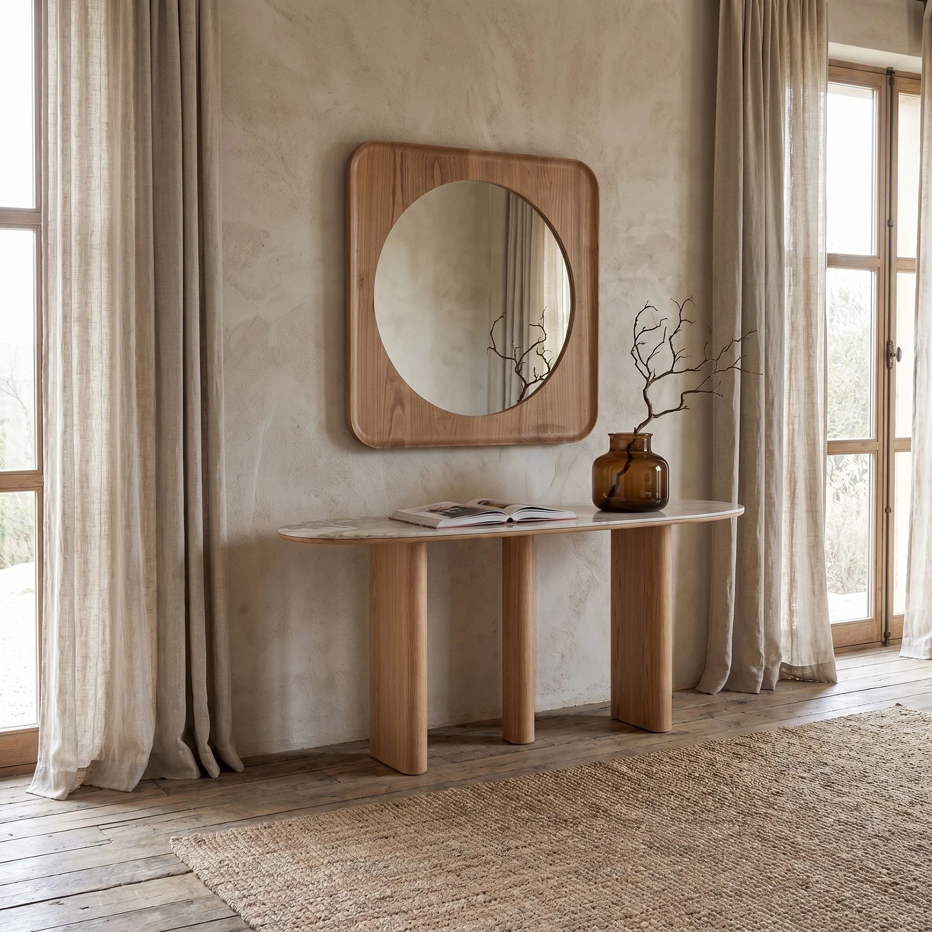 Alternative view of GDECO -   Espejo Cuadrado Madera Roble 120×120 cm
