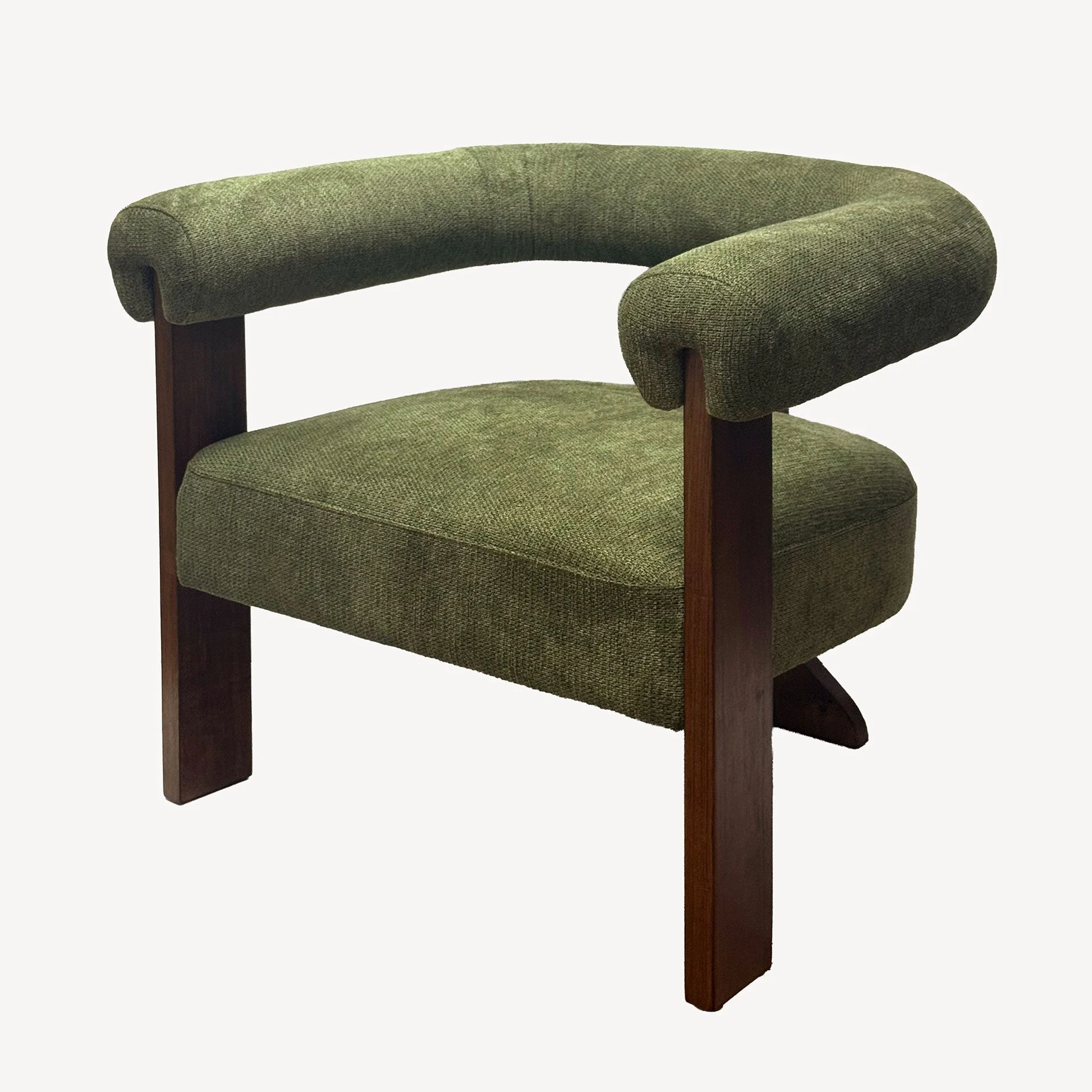 Alternative view of GDECO - Butaca Adelaida, Pata Madera Nogal y Tapizado Verde 82*68*73 cm