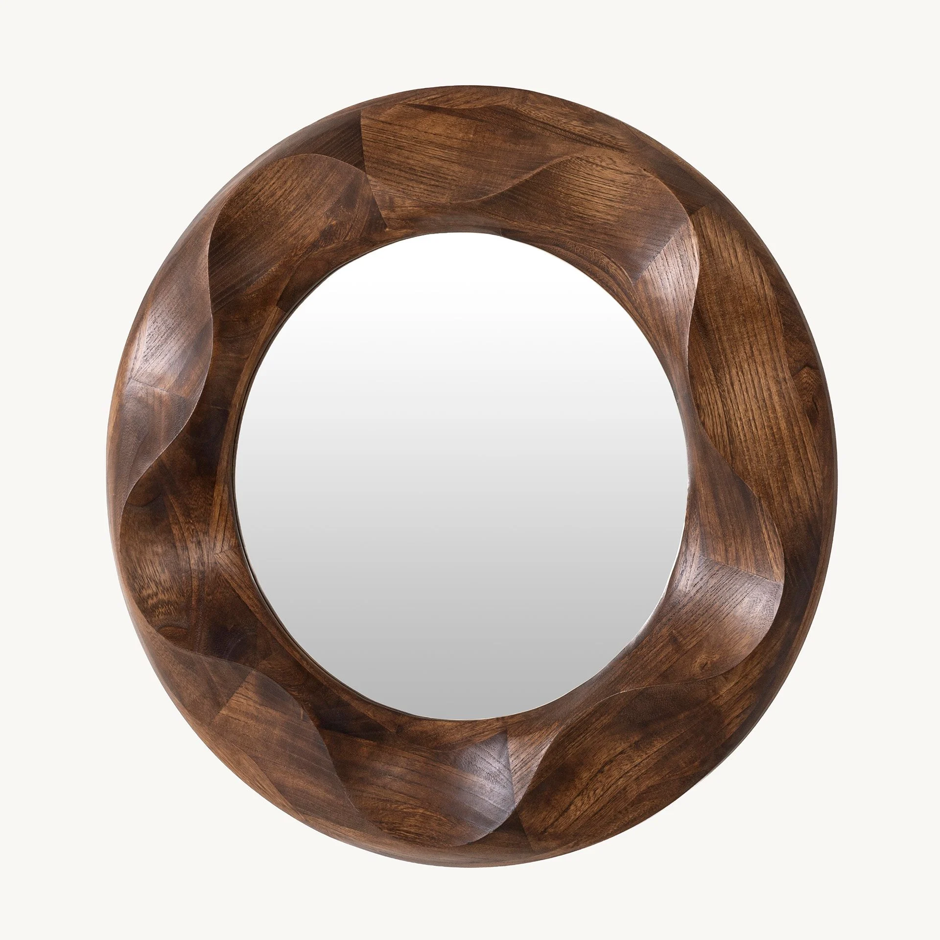 Alternative view of GDECO - Espejo Pared Madera Nogal Claro 80*80 cm