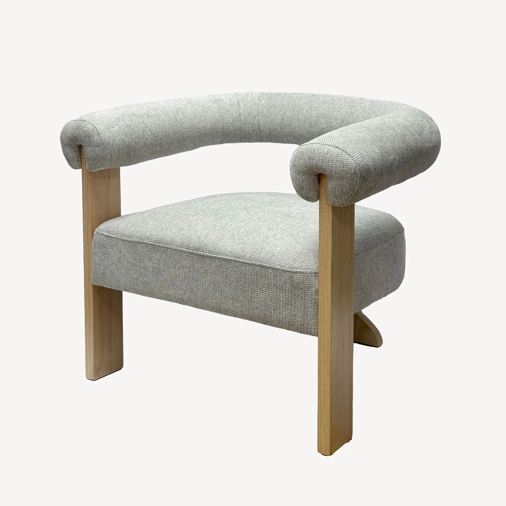 Alternative view of GDECO - Butaca Adelaida, Pata Madera Roble y Tapizado Beige 82*68*73 cm