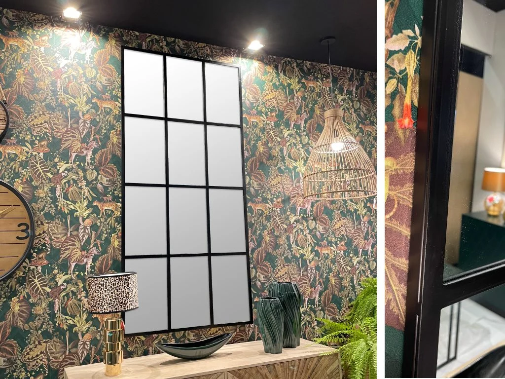 GDECO - Espejo Metal Ventana Negro 180*90 cm - Imagen 4