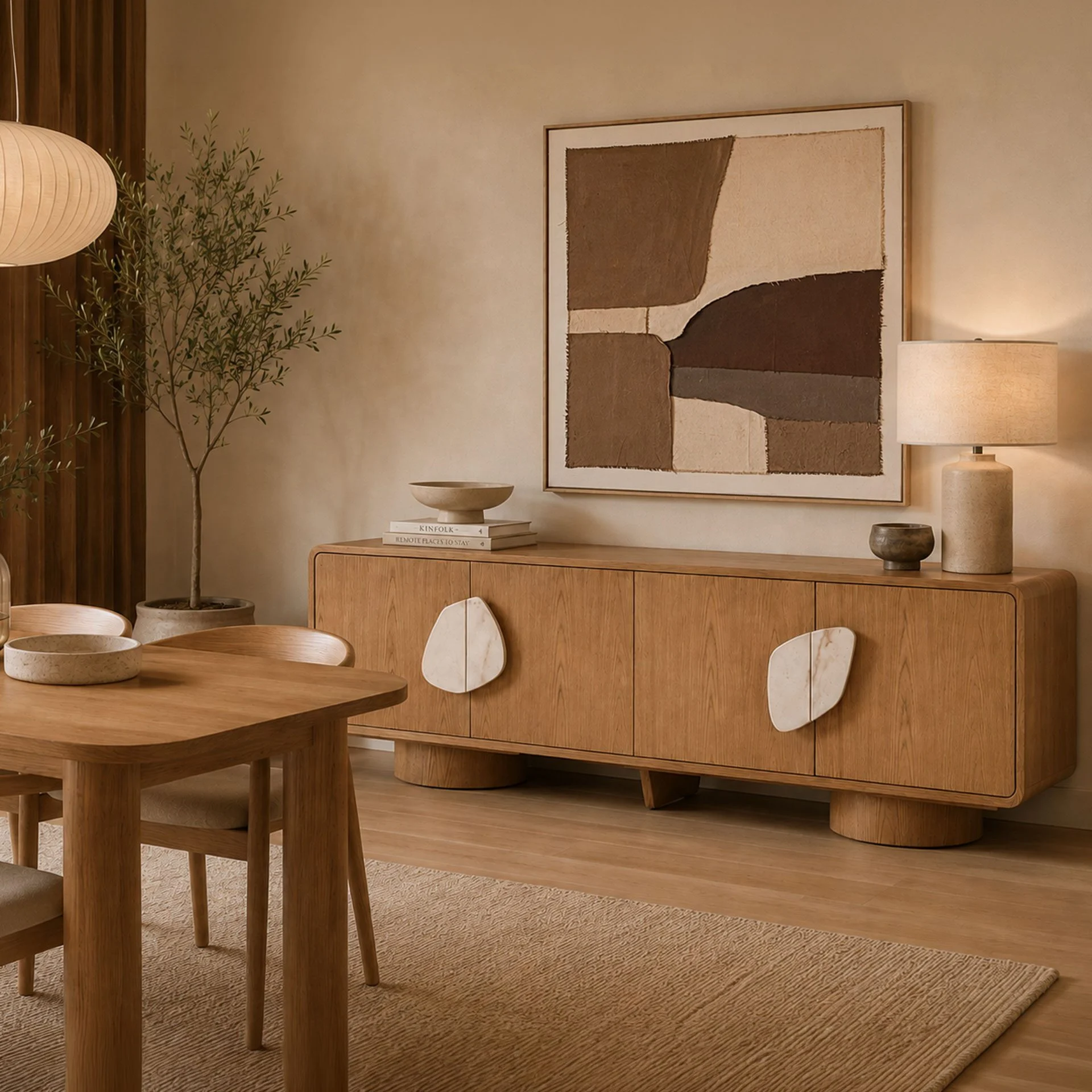 GDECO - Mueble tv Petra, Chapa Roble 180*54*57 cm